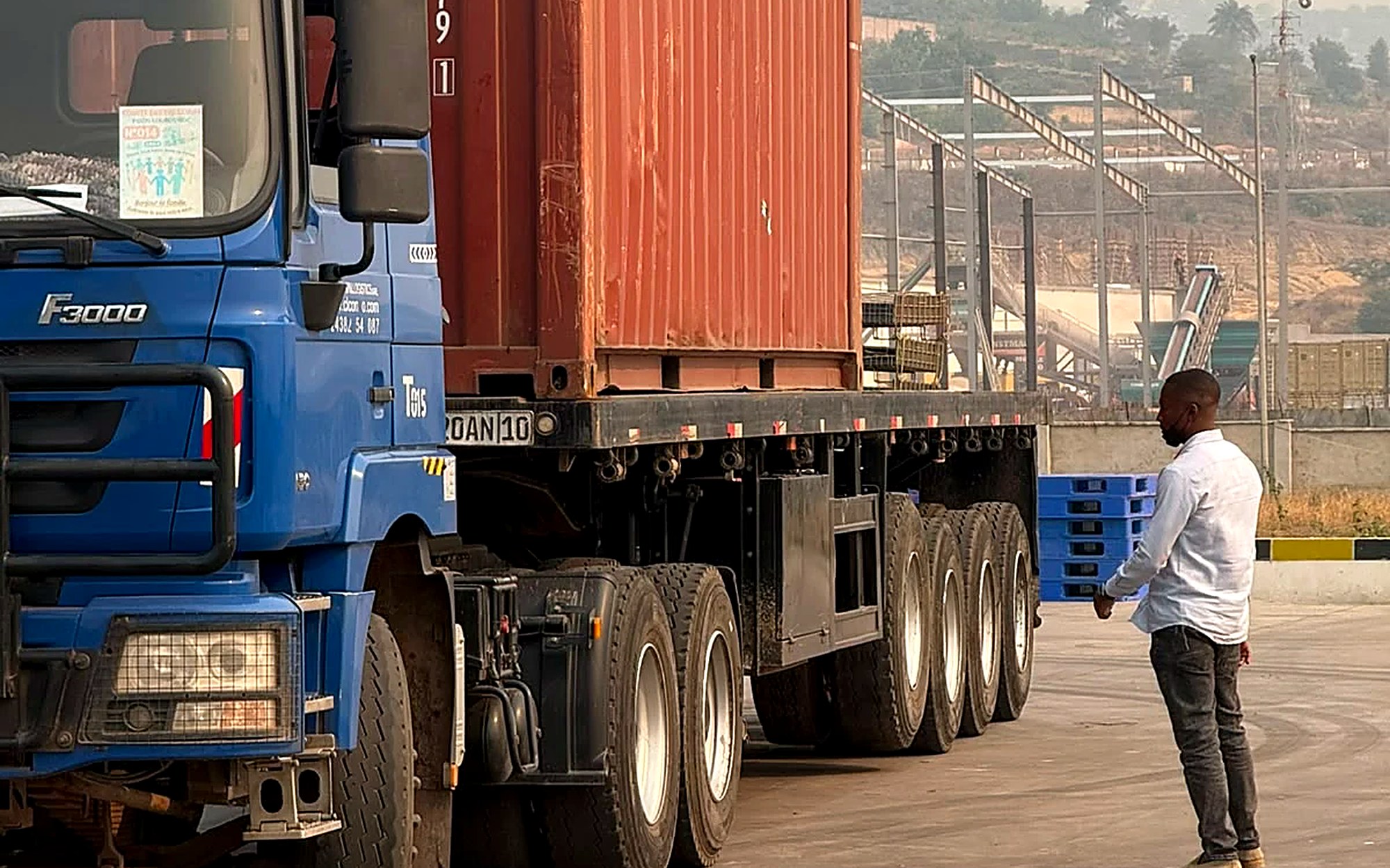 A Capital Logistics truck and team member at a DRC yard